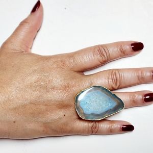 Adjustable Large Stone Ring